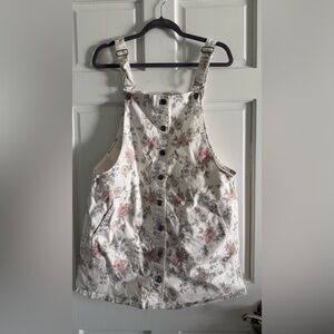 Floral Button-Up Overall Dress